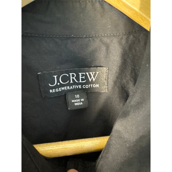 J.Crew Black Cotton Shirtdress with Drawstring Waist - Size 10 - Picture 5 of 8